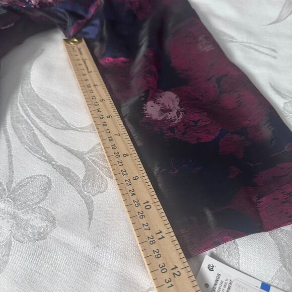 Alex Evenings Women's Blazer Size( XL/Petite) Burgundy Blue Floral Open Front - Picture 5 of 12
